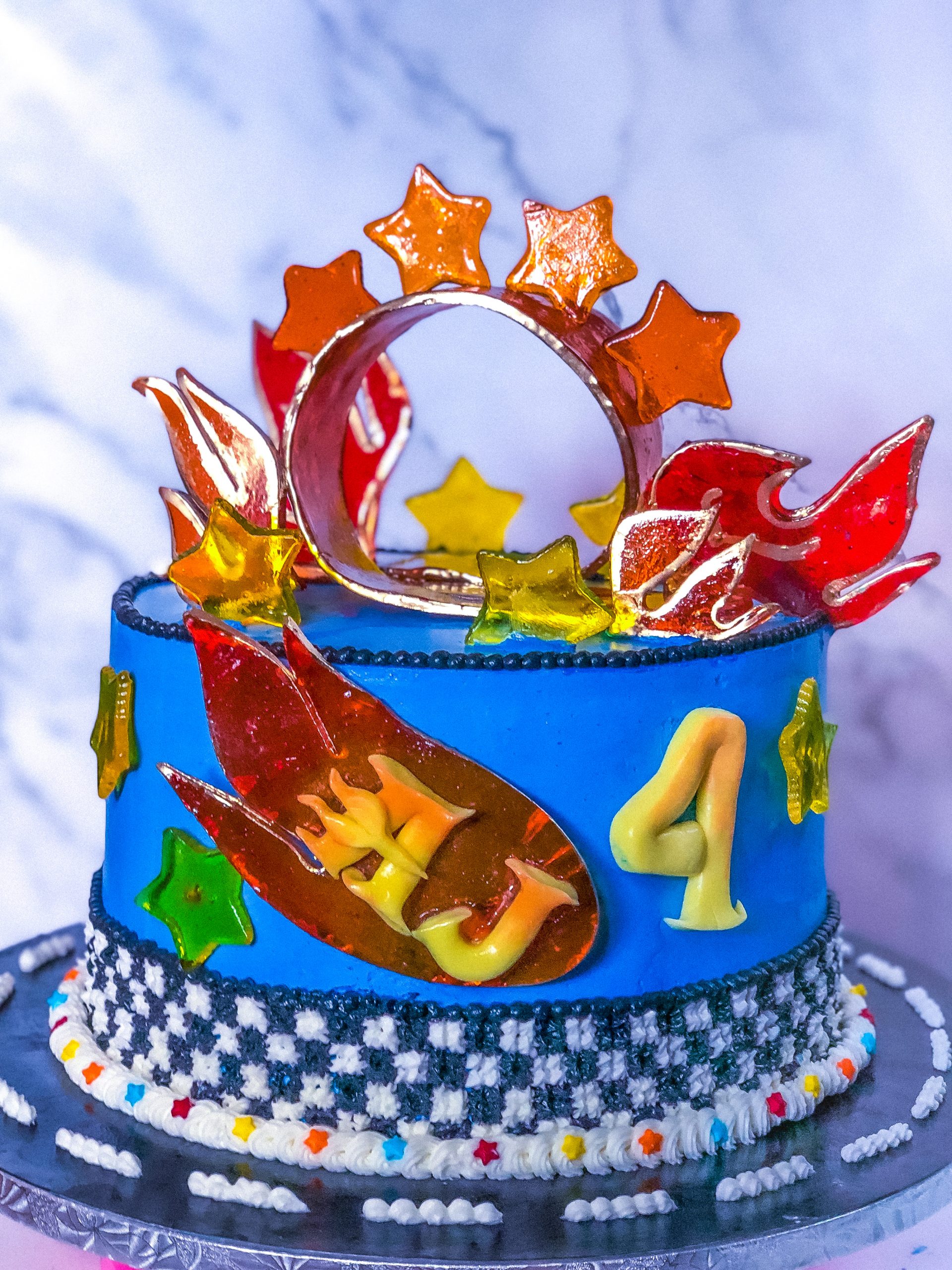 Small 3-layer Hot Wheels inspired cake