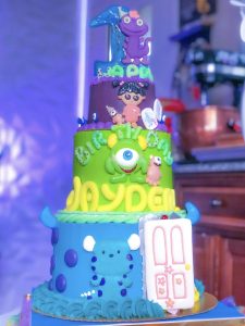 Monsters Inc tiered cake