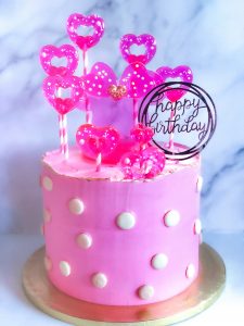 Minnie Mouse Inspired Medium/Large Cake with Pink Sugar Art
